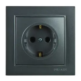 Розетка Nilson Thor антрацит 1-на з заземленням ( 27161017 )
