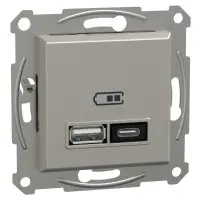 USB розетка Schneider Electric Asfora EPH2700569 тип A+C, 21Вт 3A бронза USB розетка Schneider Electric Asfora EPH2700569 тип A+C, 21Вт 3A бронза