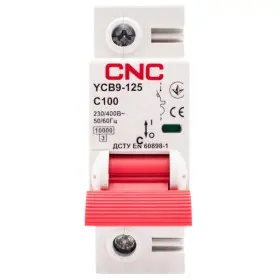 Автоматический выключатель CNC YCB9-125 1Р 100А 10kA C