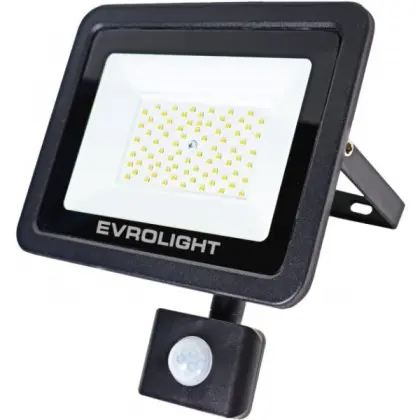 Світлодіодний прожектор Evrolight FM-01D-50 50Вт 6400К з датчиком руху (57051) Світлодіодний прожектор Evrolight FM-01D-50 50Вт 6400К з датчиком руху (57051)
