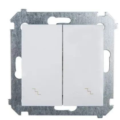 Подвійний прохідний вимикач Kontakt Simon Simon 54 Premium DW6/2.01/11 (білий)