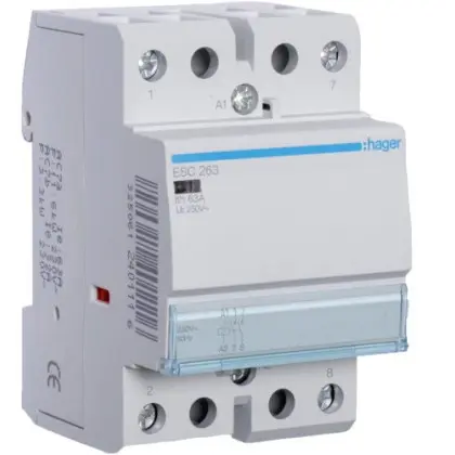 Контактор 63A ESC263 (2НО, 230В) 3м Hager