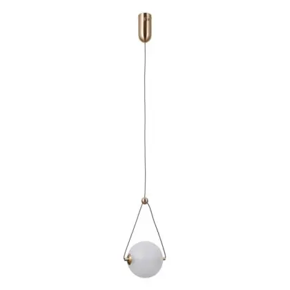 Підвісний світильник, люстра Italux PND-34361-S-HBR-OPAL Rastia LED 1x6W 3000K 650Lm IP20 золотий
