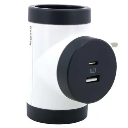 Поворотный блок «премиум» на 3 боковые розетки Legrand с USB A+C белый/черный Поворотный блок «премиум» на 3 боковые розетки Legrand с USB A+C белый/черный