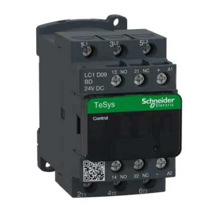 Контактор Schneider Electric LC1D09BD 3Р 9A НО+НЗ 24В (з модулем пригнічення перехідних процесів) Контактор Schneider Electric LC1D09BD 3Р 9A НО+НЗ 24В (з модулем пригнічення перехідних процесів)