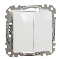 Кнопковий двоклавішний вимикач Schneider Electric Sedna Design & Elements білий SDD111118