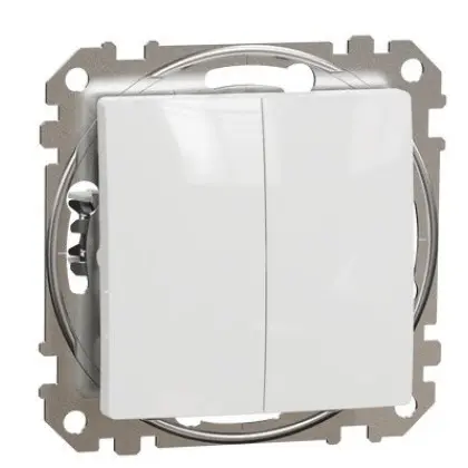 Кнопковий двоклавішний вимикач Schneider Electric Sedna Design & Elements білий SDD111118