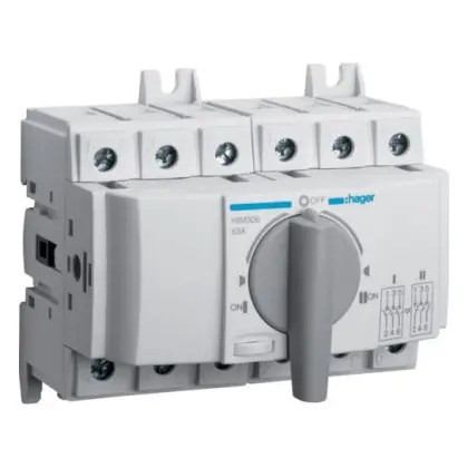 Перемикач Hager HIM306 I-0-II 63А 400/690В 3P 6м