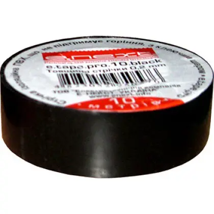 Самоугасающая изолента E.Next e.tape.pro.10.black 10м черная (p0450006)