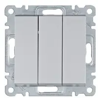 Триклавішний вимикач Hager WL0072 Lumina 10АХ/230В (сріблястий)