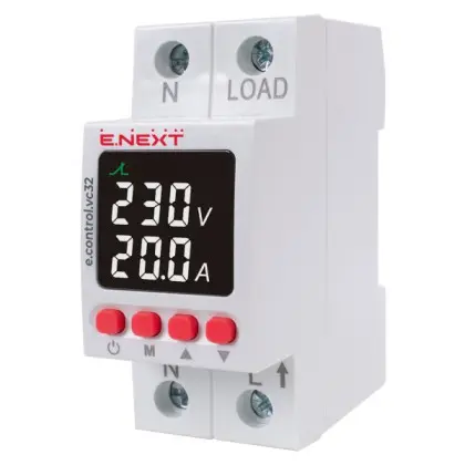 Реле контроля напряжения E.Next e.control.vc32 с индикацией 32А (p0690028)