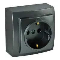 Розетка Nilson Themis антрацит 1-на з заземленням ( 26161017 )