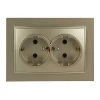 Розетка Nilson Thor золото 2-на з заземленням ( 27151025 )