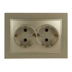 Розетка Nilson Thor золото 2-на з заземленням ( 27151025 )