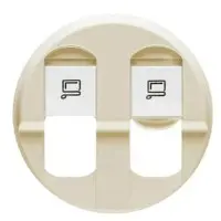 Панель розетки 2xRJ45 кат.6 (для UTP/FTP/SFTP) Legrand Celiane слонова кістка