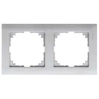 Двомісна рамка Schneider Electric M-PURE MTN4020-3660 алюміній Двомісна рамка Schneider Electric M-PURE MTN4020-3660 алюміній