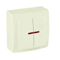 Выключатель Nilson Themis кремовый 2кл с подсветкой ( 26121004 )