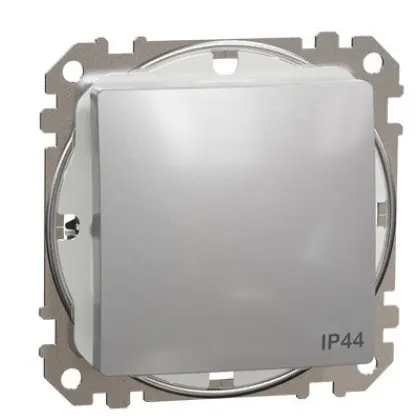 Одноклавішний перемикач Schneider Electric Sedna Design & Elements з кришкою IP44 алюміній SDD213106 Одноклавішний перемикач Schneider Electric Sedna Design & Elements з кришкою IP44 алюміній SDD213106