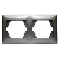 Двухместная горизонтальная рамка Elcor Emily 9215 (211557) (серый металлик)
