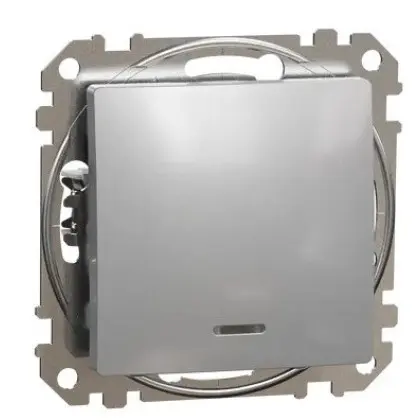 Переключатель Schneider Electric Sedna Design & Elements с подсветкой алюминий SDD113106L