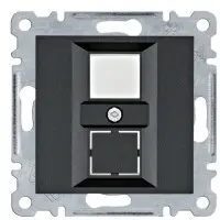 Подвійна панель Hager WL2323 Lumina для RJ12/RJ45 (чорна) Подвійна панель Hager WL2323 Lumina для RJ12/RJ45 (чорна)