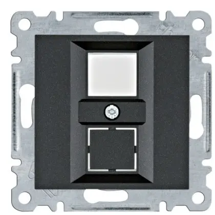Двойная панель Hager WL2323 Lumina для RJ12/RJ45 (черная)