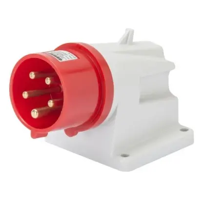 Стационарная вилка 90° GEWISS IP44 3P+E 16A 400В (GW60408) Стационарная вилка 90° GEWISS IP44 3P+E 16A 400В (GW60408)