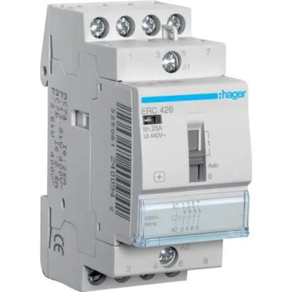 Контактор з ручним керуванням Hager ERC426 25A 4НЗ 230B
