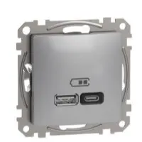 Розетка USB Schneider Electric Sedna Design & Elements A+C 3A 45Вт алюминий SDD113404