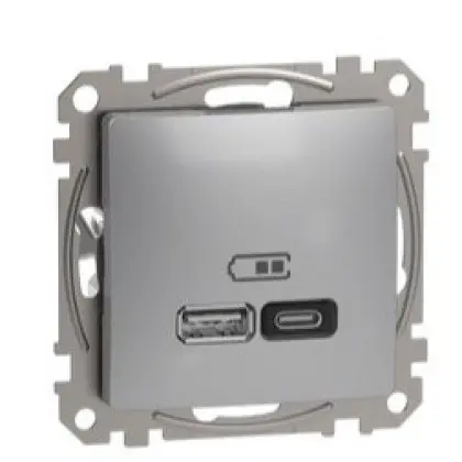 Розетка USB Schneider Electric Sedna Design & Elements A+C 3A 45Вт алюминий SDD113404