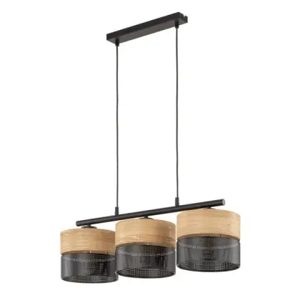 Підвісний світильник, люстра TK Lighting 4801 Nicol E27 3x15W IP20 чорний