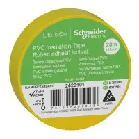Ізоляційна стрічка Schneider Electric 2420101 19ммх20м жовта Ізоляційна стрічка Schneider Electric 2420101 19ммх20м жовта