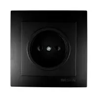 Розетка Nilson Touran черная мат 1-я без заземления ( 24381015 )