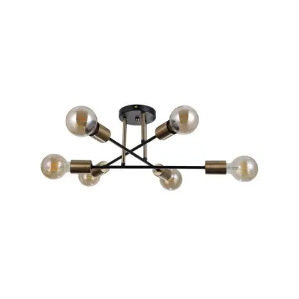 Люстра Italux PND-4052-6-BL-HBR Formio E27 6x40W IP20 латунна