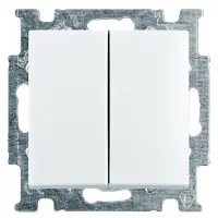 Двухклавишный проходной выключатель ABB Basic 55 2006/6/6 UC-94-507 (альпийский белый) Двухклавишный проходной выключатель ABB Basic 55 2006/6/6 UC-94-507 (альпийский белый)