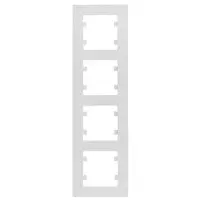 Вертикальна чотиримісна рамка Hager WL5640 Lumina-Intense 4X (біла)