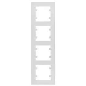 Вертикальна чотиримісна рамка Hager WL5640 Lumina-Intense 4X (біла)