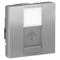 Одинарна комп'ютерна розетка Schneider Electric NU341130 RJ45 cat.5e UTP з полем для напису 2М (алюміній)