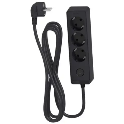 Трехместный удлинитель Schneider Electric ST9431B (1,5м) черный