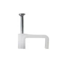 Кабельная скоба Аско-Укрем 7мм плоска белая 100шт (A0150030018)