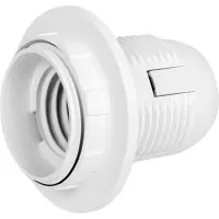 Пластиковый патрон E.Next e.lamp socket with nut.E27.pl.white Е27 с гайкой белый (s9100016)