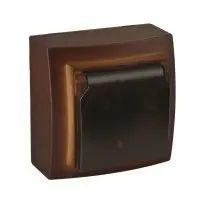 Розетка Nilson Themis горіх 1-на з заземленням з кришкою ( 26271018 )