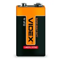 Солевая батарейка Videx 6F22 крона (6F22/9V/S) 1 шт