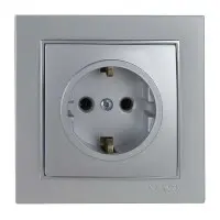 Розетка Nilson Thor срібло 1-на з заземленням ( 27131017 )