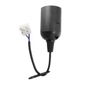 Патрон Е27 пластик VL280 + провод 180мм черный Violux ( 950019 )