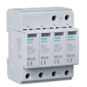 УЗИП Hager SPB413 T2 4P сменный 40кА TT/TNS с индикацией