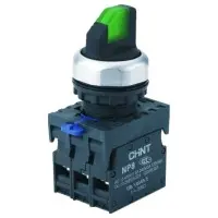 Перемикач Chint NP8-11XD/313 1NO+1NC AC 110В-230В 3 положення з підсвіткою з фіксацією зелена IP65 (667161)