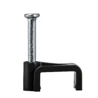 Кабельная скоба Аско-Укрем 9мм плоска черная 100шт (A0150030032)