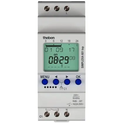 Цифровой таймер Theben SIMPLEXA 601 top с запасом хода 48ч 42 элемента памяти Цифровой таймер Theben SIMPLEXA 601 top с запасом хода 48ч 42 элемента памяти