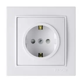 Розетка Nilson Thor біла 1-на з заземленням з шторкою ( 27111019 )